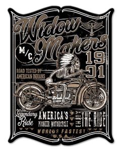 Widow Maker Vintage Sign, Other, Metal Sign, Wall Art, 12 X 16 Inches