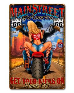 Main Street 2 Vintage Sign, Other, Metal Sign, Wall Art, 12 X 18 Inches