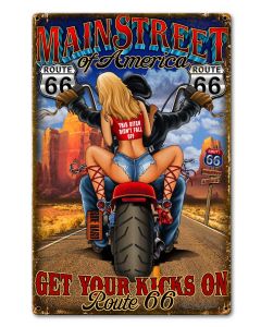 Main Street 2 Vintage Sign, Other, Metal Sign, Wall Art, 14 X 21 Inches