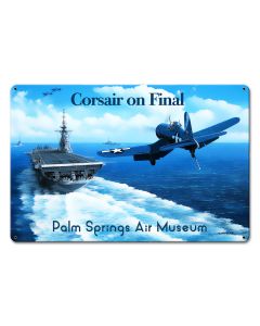 STK205 - CORSAIR AND CARRIER, Aviation, Metal Sign, Wall Art, 18 X 12 Inches