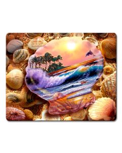 Seashell Fantasy Vintage Sign, Ocean and Beach, Metal Sign, Wall Art, 12 X 15 Inches