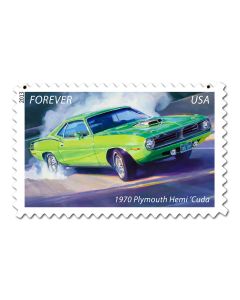 Hemi Cuda Stamp Vintage Sign, US Postal Service, Metal Sign, Wall Art, 18 X 12 Inches