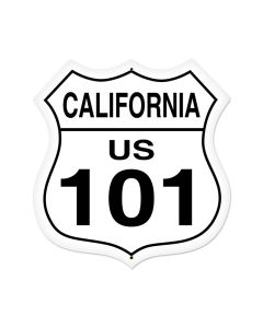 California Route 101 Vintage Sign, Street Signs, Metal Sign, Wall Art, 28 X 28 Inches