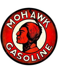 Mohawk Gasoline Vintage Sign, Oil & Petro, Metal Sign, Wall Art, 28 X 28 Inches