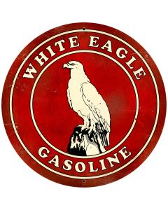 White Eagle Gasoline Vintage Sign, Oil & Petro, Metal Sign, Wall Art, 28 X 28 Inches