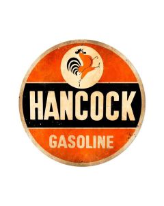 Hancock Old School Gasoline Vintage Sign, Oil & Petro, Metal Sign, Wall Art, 42 X 42 Inches
