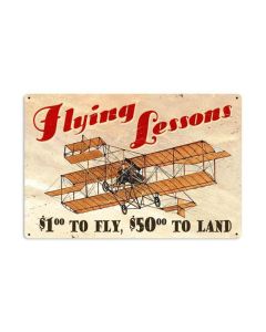 Flying Lessons Vintage Sign, Aviation, Metal Sign, Wall Art, 36 X 24 Inches