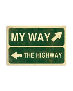My Way Highway Vintage Sign, Home & Garden, Metal Sign, Wall Art, 36 X 24 Inches
