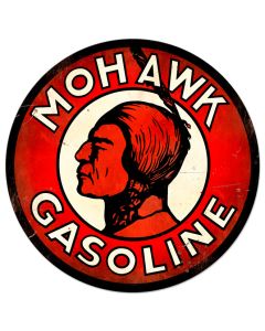 Mohawk Gasoline XL Vintage Sign, Oil & Petro, Metal Sign, Wall Art, 42 X 42 Inches