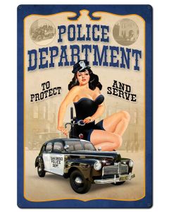 San Diego Police Department Vintage Sign, Automotive, Metal Sign, Wall Art, 24 X 36 Inches
