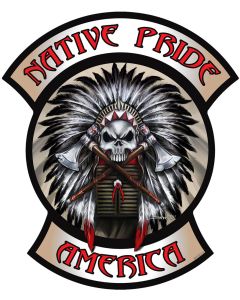 Native Pride Indian, Man Cave, Metal Sign, Wall Art, 26 X 22 Inches