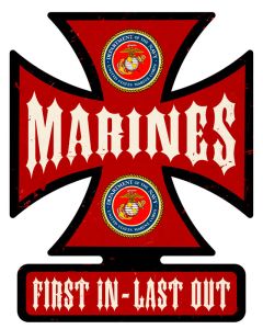 Marines, Military, Metal Sign, Wall Art, 14.5 X 18.5 Inches