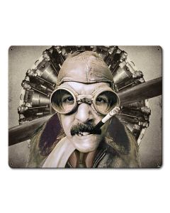 WW1 Ace Vintage Sign, Aviation, Metal Sign, Wall Art, 15 X 12 Inches