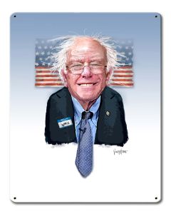 Bernie Sanders Caricature Vintage Sign, Aviation, Metal Sign, Wall Art, 12 X 15 Inches