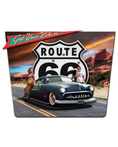 3-D KICKS ON 66 Vintage Sign, 3-D, Metal Sign, Wall Art, 15 X 20 Inches