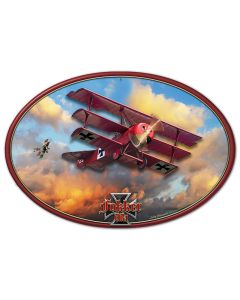 3-D Fokker Tri-Plane Vintage Sign, 3-D, Metal Sign, Wall Art, 20 X 13 Inches