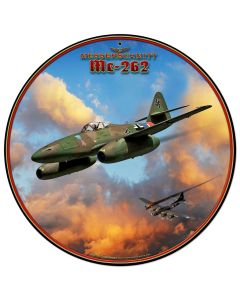 Me-262 Jet, Military, Metal Sign, Wall Art, 28 X 28 Inches