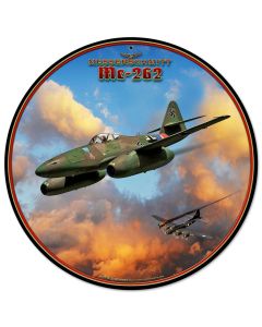 Me-262 Jet, Military, Metal Sign, Wall Art, 14 X 14 Inches