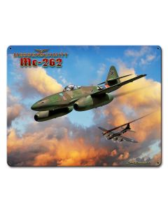 Me-262 Jet, Military, Metal Sign, Wall Art, 12 X 15 Inches