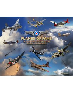 LG880 - PLANES OF FAME, Automotive, Metal Sign, Wall Art, 24 X 30 Inches