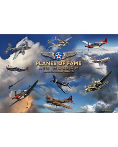 LG881 - PLANES OF FAME, Automotive, Metal Sign, Wall Art, 24 X 36 Inches