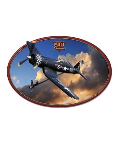 Corsair F4U, Aviation, Metal Sign, Wall Art, 20 X 13 Inches