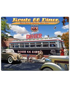 1936 Route 66 Diner, Street Signs, Metal Sign, Wall Art, 24 X 30 Inches