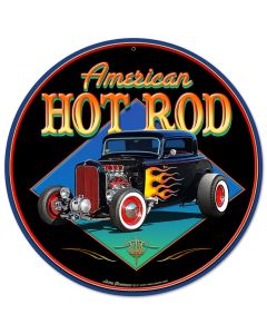 American Hot Rot '32, Automotive, Metal Sign, Wall Art, 14 X 14 Inches