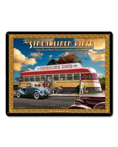 1936 Streamliner Diner, Automotive, Metal Sign, Wall Art, 15 X 12 Inches