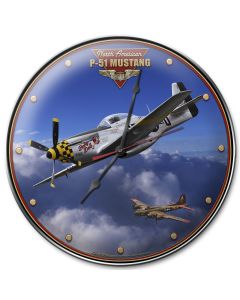 P-51 Mustang, Aviation, Metal Sign, Wall Art, 14 X 14 Inches