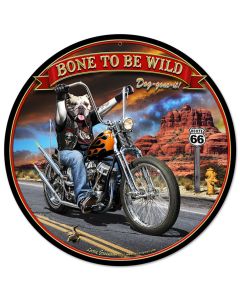 Bone To Be Wild Vintage Sign, Automotive, Metal Sign, Wall Art, 14 X 14 Inches