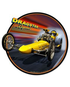 Dragster Legends Vintage Sign, Automotive, Metal Sign, Wall Art, 28 X 28 Inches