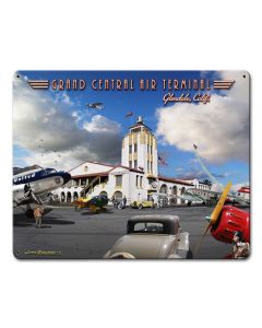 Grand Central Air Terminal Vintage Sign, Aviation, Metal Sign, Wall Art, 12 X 15 Inches