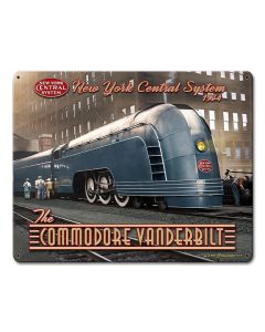 Commodore Vanderbilt Vintage Sign, Automotive, Metal Sign, Wall Art, 12 X 15 Inches