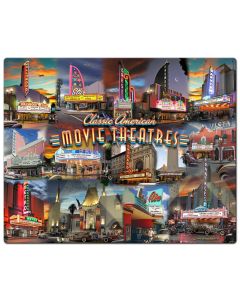 Movie Theater Collage Vintage Sign, Bar and Alcohol, Metal Sign, Wall Art, 24 X 30 Inches