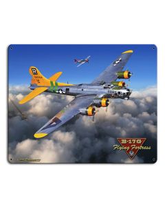 B-17G Flying Fortress  Vintage Sign, Automotive, Metal Sign, Wall Art, 12 X 15 Inches