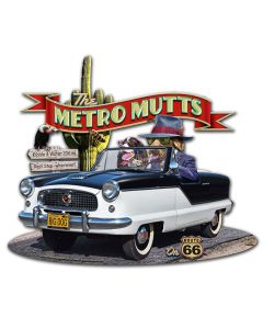 Metro Mutts Vintage Sign, Automotive, Metal Sign, Wall Art, 18 X 15 Inches