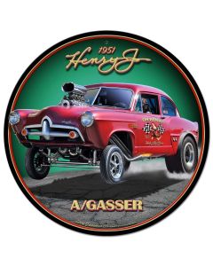 1951 Henry J Gasser Vintage Sign, Automotive, Metal Sign, Wall Art, 28 X 28 Inches