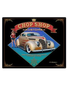 1938 Ford Kustom Vintage Sign, Automotive, Metal Sign, Wall Art, 30 X 24 Inches