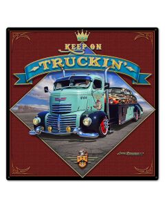 1947 Keep On Truckin', Automotive, Metal Sign, Wall Art, 24 X 24 Inches