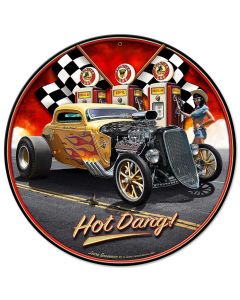 1933 Hot Dang, Automotive, Metal Sign, Wall Art, 14 X 14 Inches