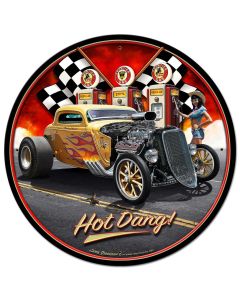 1933 Hot Dang, Automotive, Metal Sign, Wall Art, 28 X 28 Inches
