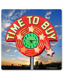 TIME TO BUY, New Products, Metal Sign, Wall Art, 12 X 12 Inches