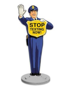 Guard Stop Texting Now, Automotive, Metal Sign, Wall Art, 12 X 28 Inches