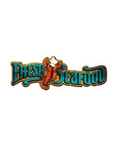 Fresh Seafood Vintage Sign, Food & Drink, Metal Sign, Wall Art, 24 X 9 Inches