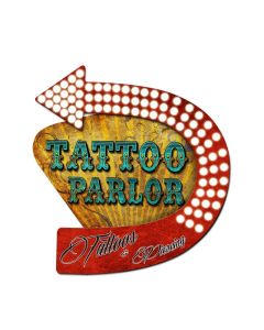 3-D Tattoo Parlor   Vintage Sign, 3-D, Metal Sign, Wall Art, 20 X 24 Inches