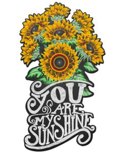 You Are My Sunshine Sunflowers Plasma Shape Vintage Sign, Home & Garden, Metal Sign, Wall Art, 24 X 14 Inches