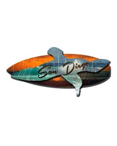 3-D Sea Surf Sd , 3-D, Metal Sign, Wall Art, 24 X 10 Inches