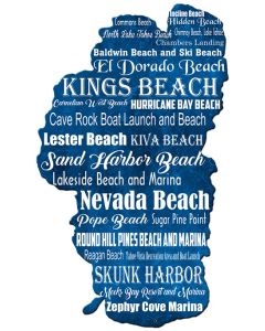 Lake Tahoe Beaches, Travel, Metal Signs, Wall Art,  X  Inches