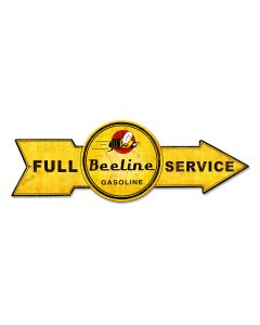 Full Service Beeline Gasoline, Oil & Petro, Metal Sign, Wall Art, 32 X 11 Inches